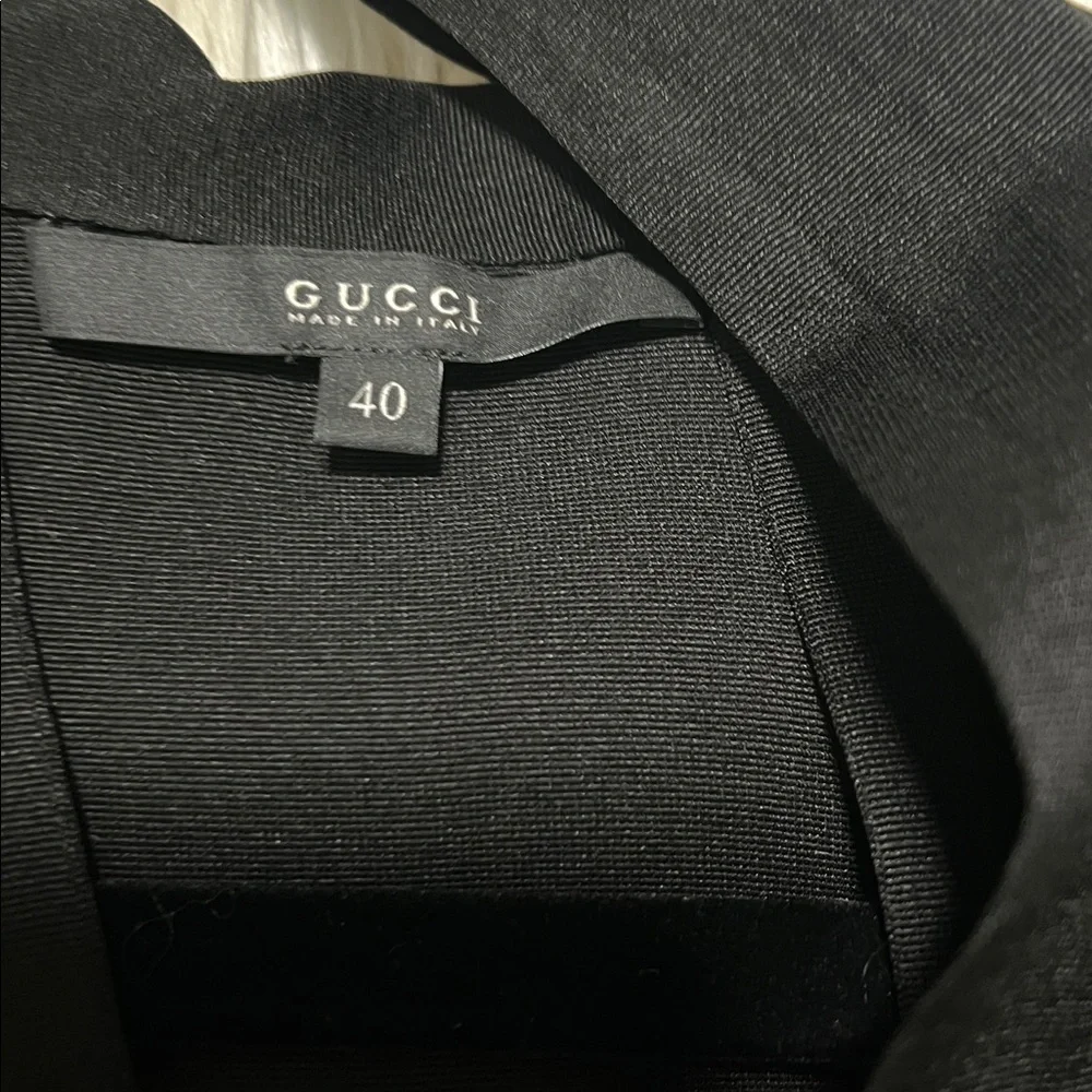Authentic - Gucci Black Women's Blouse with Gold Accents - Picture 3 of 6